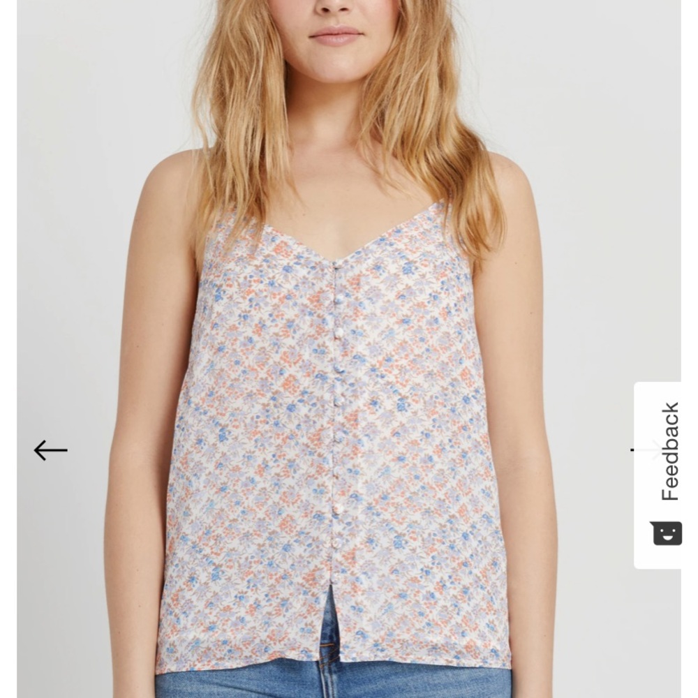 Frank and Oak Floral Print Button Up Cami - S